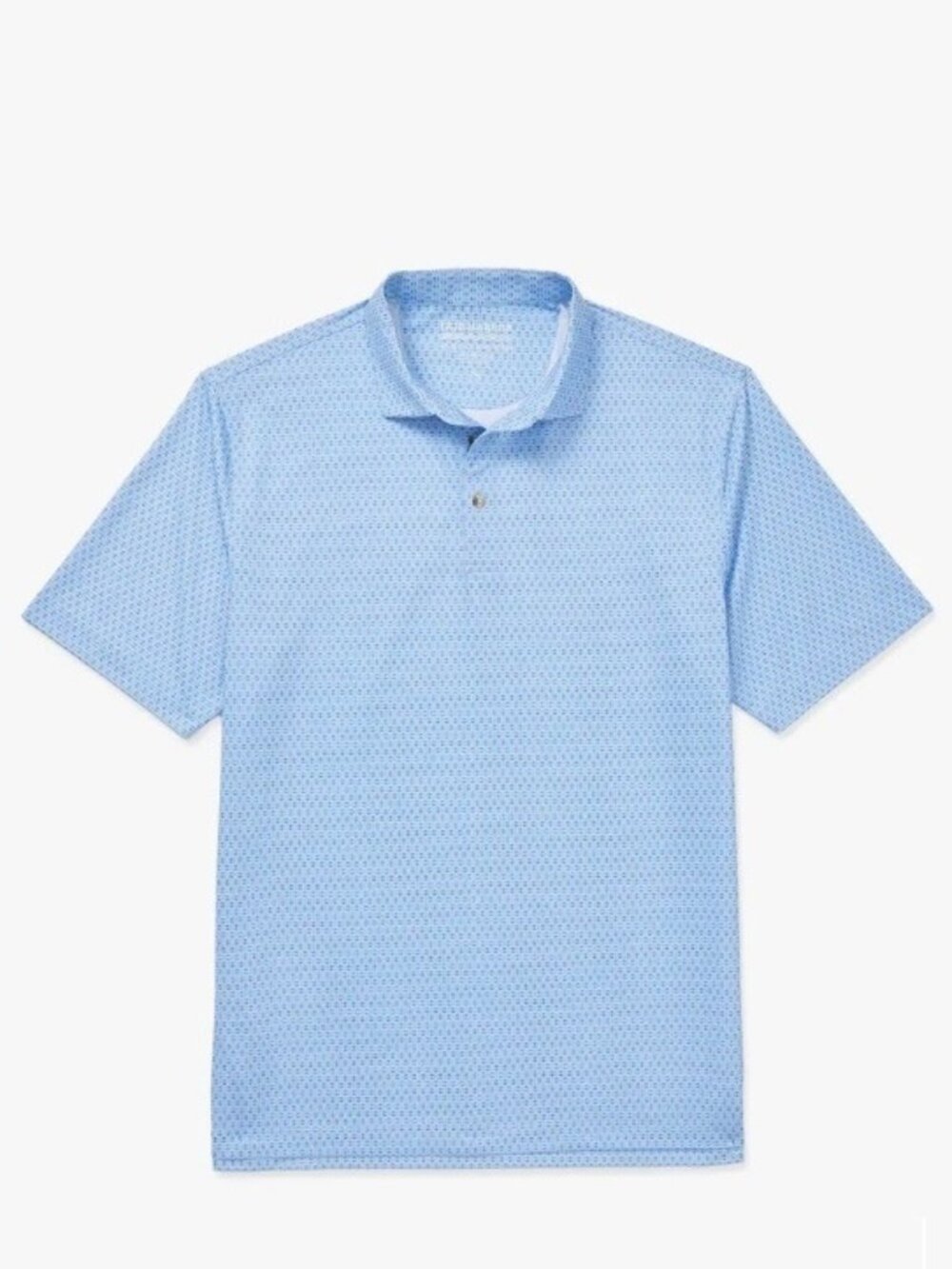 NWT Mens Fair Harbor Compass Polo sz M Medium Light Blue Geo